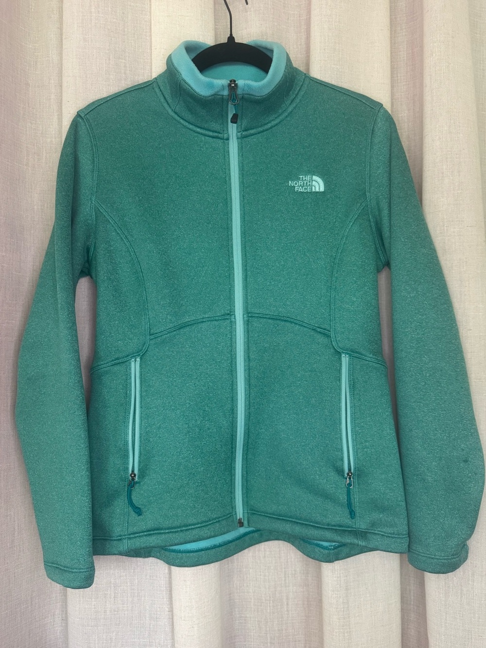 The North Face Women’s Fleece Agave Full Zip Fleece Lined Teal Jacket Size M